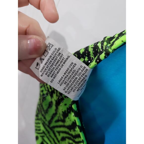 The Finals SZ 38 / L Swimsuit Wing Back Green Funnies Tiger Tribal Design - Picture 6 of 7